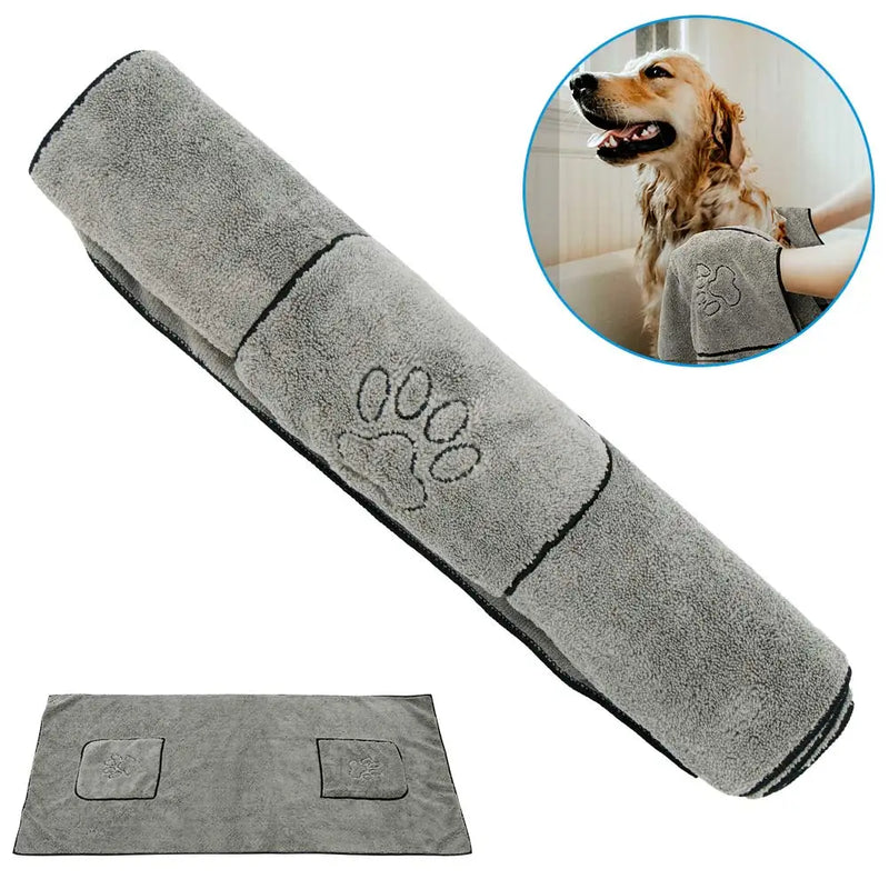 Super Absorvente Grande Filhote De Cachorro De Estimação Toalha De Banho Roupão Toalhas De Banho De Secagem Rápida Toalha De Banho De Gato Suprimentos De Banho Toalha De Cachorro Microfibra