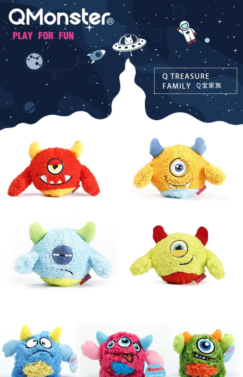 Q-monster Pet Vocal Toy, Bola de som embutida, Brinquedos divertidos e interativos para cães, Brinquedo macio e resistente para brincadeiras em ambientes fechados