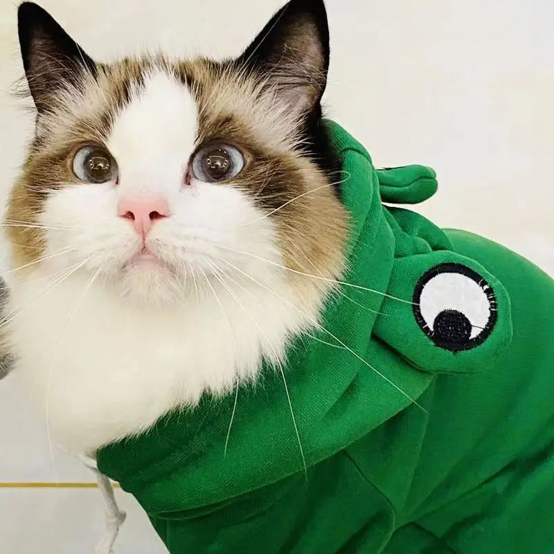 Moletom com capuz para cachorro fofo, formato de sapo, casacos para cachorro, fantasia de cosplay de Halloween para animais de estimação, roupas para animais de estimação, moletom com capuz para cachorros e gatos