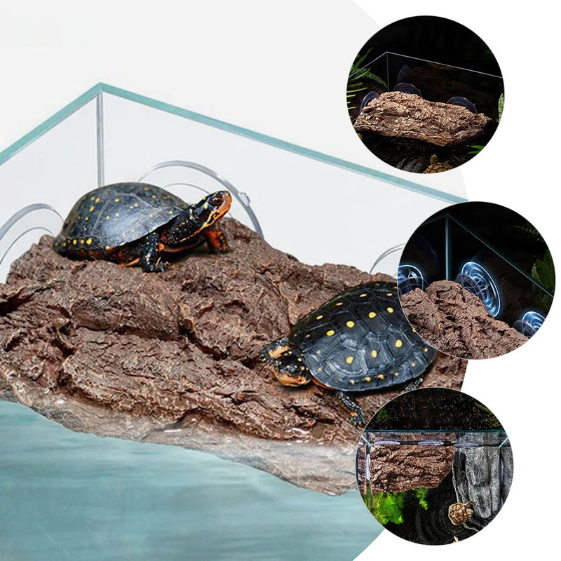 Turtle Basking Platform Decor Aquarium Reptile Rock Fish Accessories Tank Tortoise Habitat Decorate