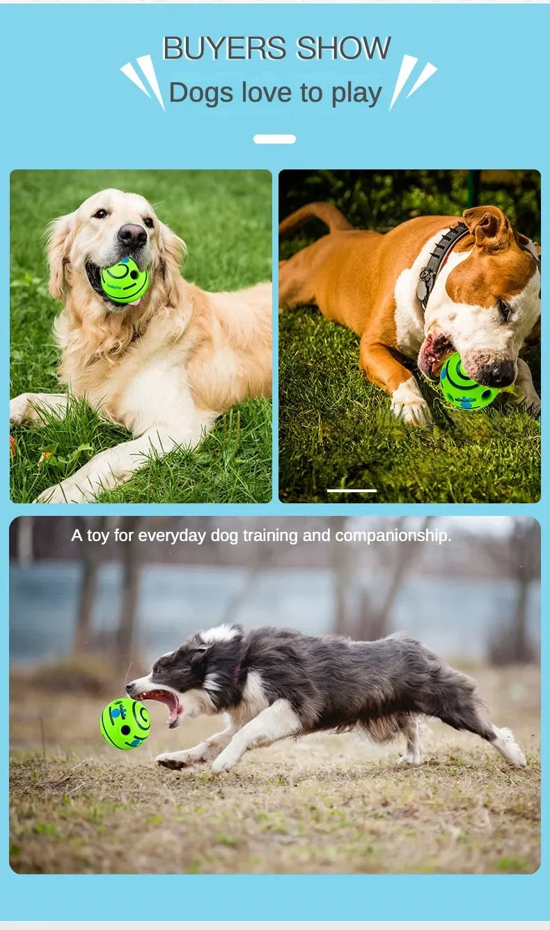 Bola de brinquedo para cachorro de estimação, brinquedo interativo que balança e faz barulho de risada quando rolado ou sacudido para diversão do cachorro de estimação