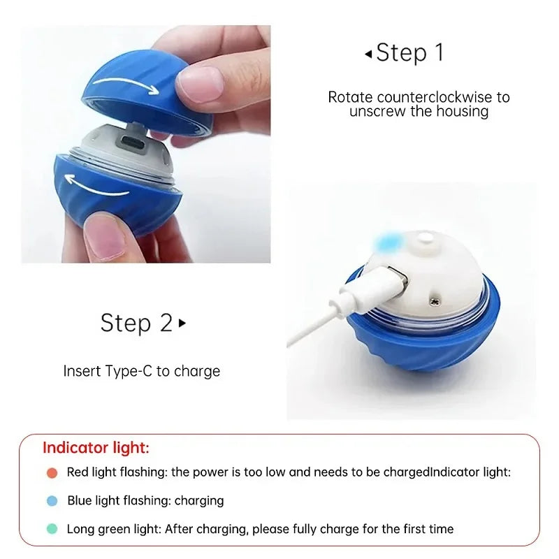 Bola de brinquedo para cachorro, bola de brinquedo automática com movimento e rolamento, USB, brinquedo interativo para cachorro, bola de mastigar