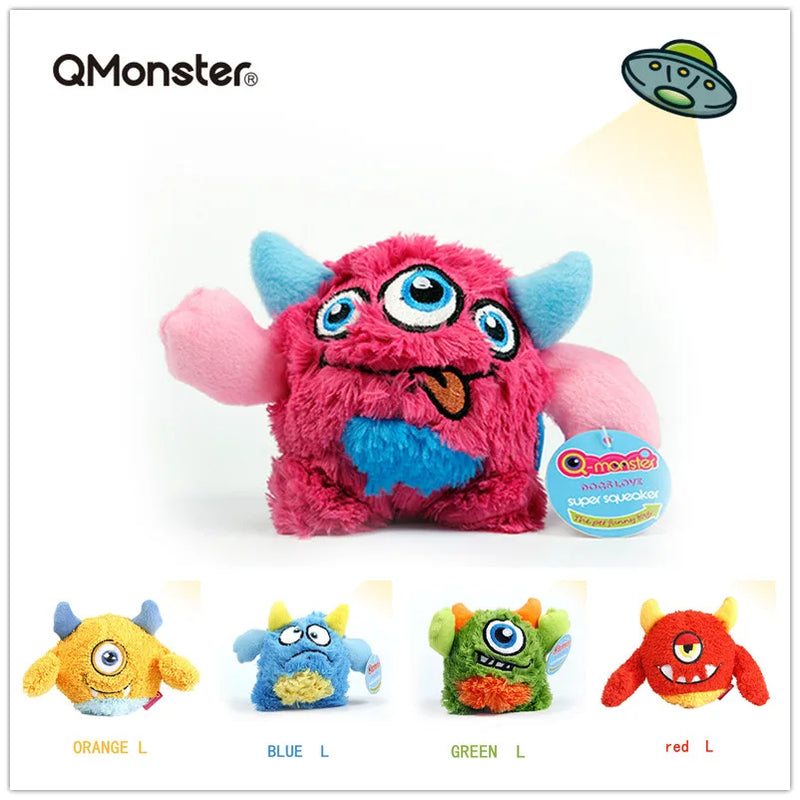 Q-monster Pet Vocal Toy, Bola de som embutida, Brinquedos divertidos e interativos para cães, Brinquedo macio e resistente para brincadeiras em ambientes fechados