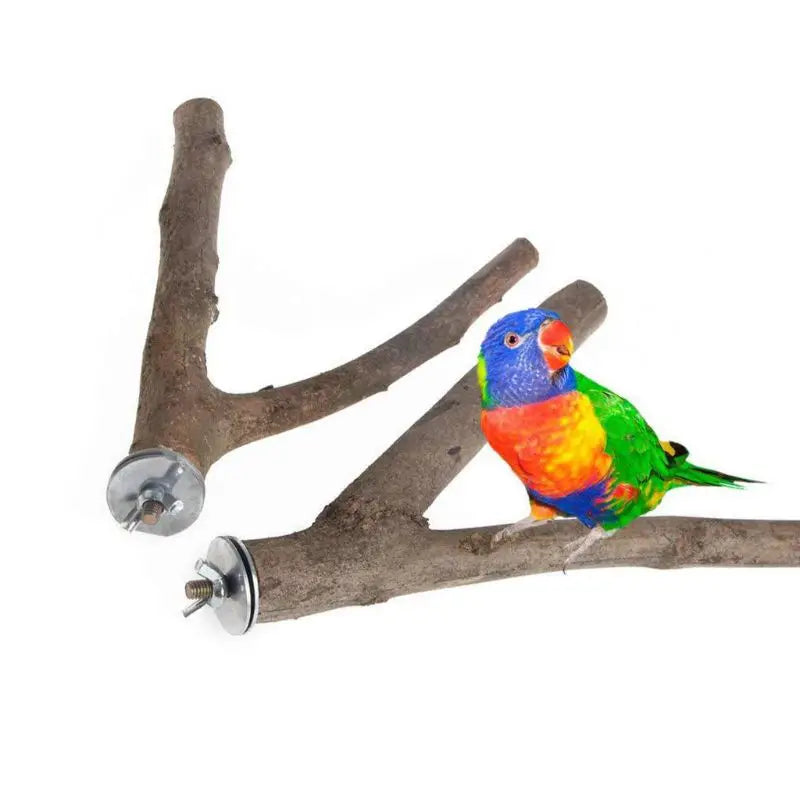 Parrot Pet Raw Wood Hanging Stand Rack Toy Parakeet Hamster Branch Perches For Bird Cage Pet Supplies Drop ship