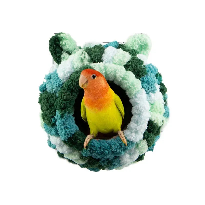 Bird Nest House Sleeping Bed Hanging Snuggle Shed Hut Thick Winter Warm Parrot Nest For Macaws Cockatiel Bird Cages Nests