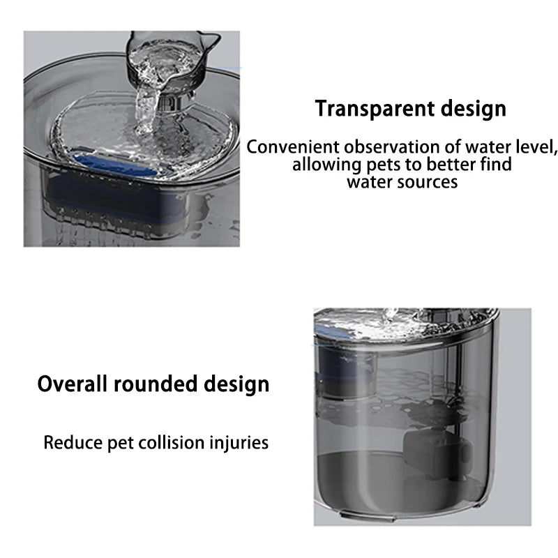 Automatic Cat Water Fountain with Recirculate Filters Ultra Silent USB Electric Water Pump Cats Dog Pet Drinking Water Dispenser