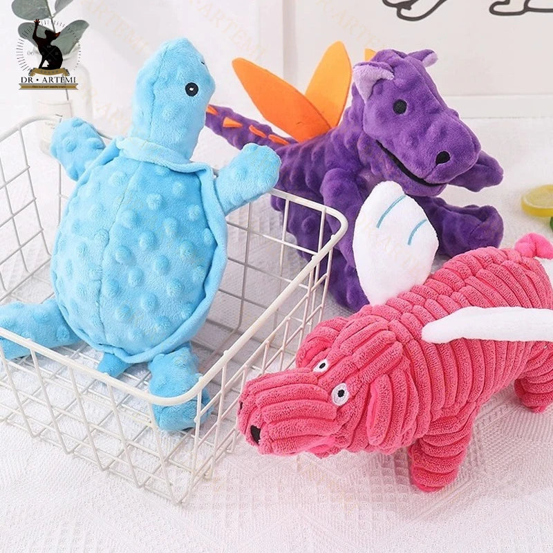 Brinquedo de pelúcia de veludo para cães Brinquedo que faz barulho Brinquedo mastigável resistente a mordidas Limpeza de dentes molares Cachorro, animal de estimação, cães pequenos, médios e grandes