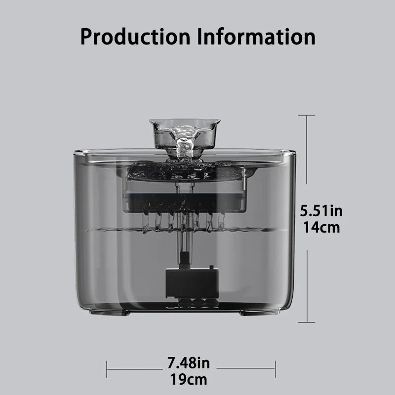 Fonte de água automática para gatos com filtros de recirculação Bomba de água elétrica USB ultra silenciosa para gatos, cães e animais de estimação