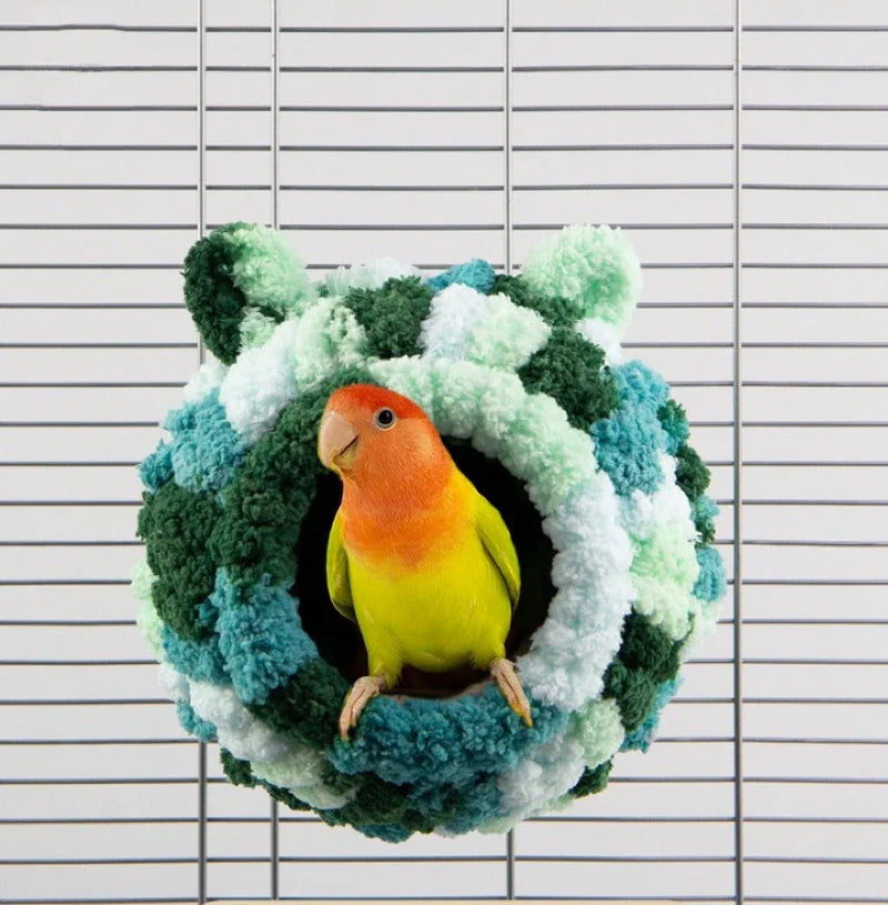 Bird Nest House Sleeping Bed Hanging Snuggle Shed Hut Thick Winter Warm Parrot Nest For Macaws Cockatiel Bird Cages Nests