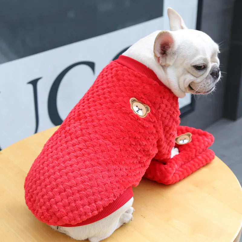 Roupas quentes de inverno para animais de estimação para cães pequenos, filhotes, gatos, pulôver, lã macia, colete chihuahua, traje de buldogue francês, jaqueta yorkie pug