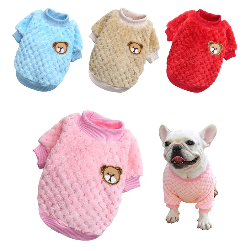 Roupas quentes de inverno para animais de estimação para cães pequenos, filhotes, gatos, pulôver, lã macia, colete chihuahua, traje de buldogue francês, jaqueta yorkie pug