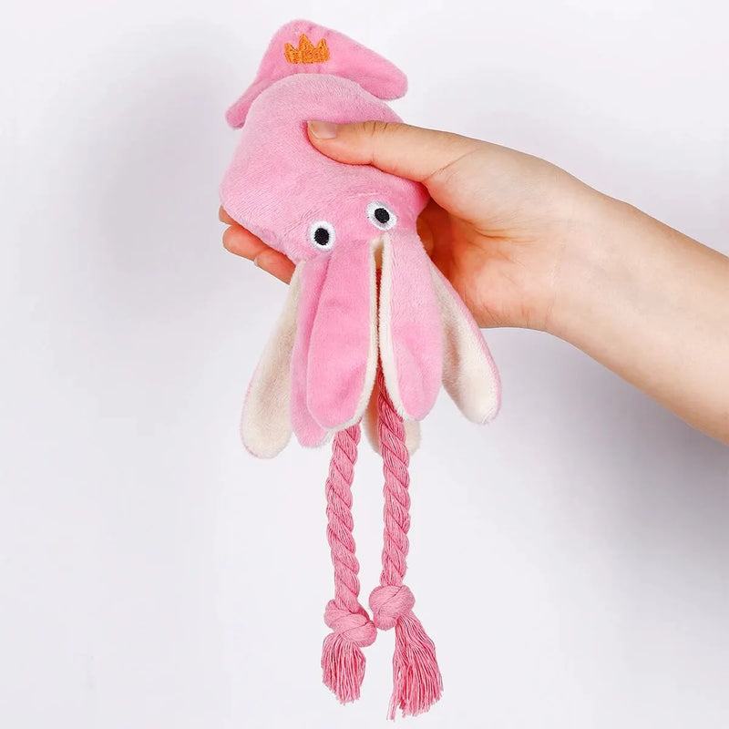 Supet Pet Octopus Plush Rope Toy é resistente a mordidas, divertido e interativo, adequado para uso interno e externo