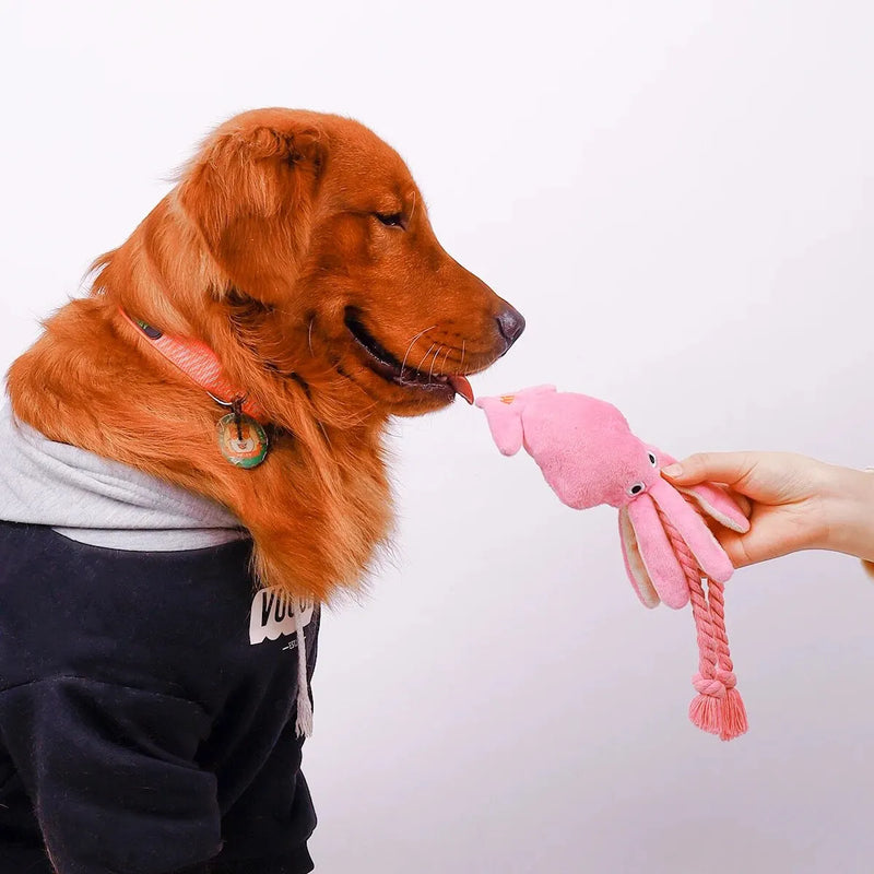 Supet Pet Octopus Plush Rope Toy é resistente a mordidas, divertido e interativo, adequado para uso interno e externo