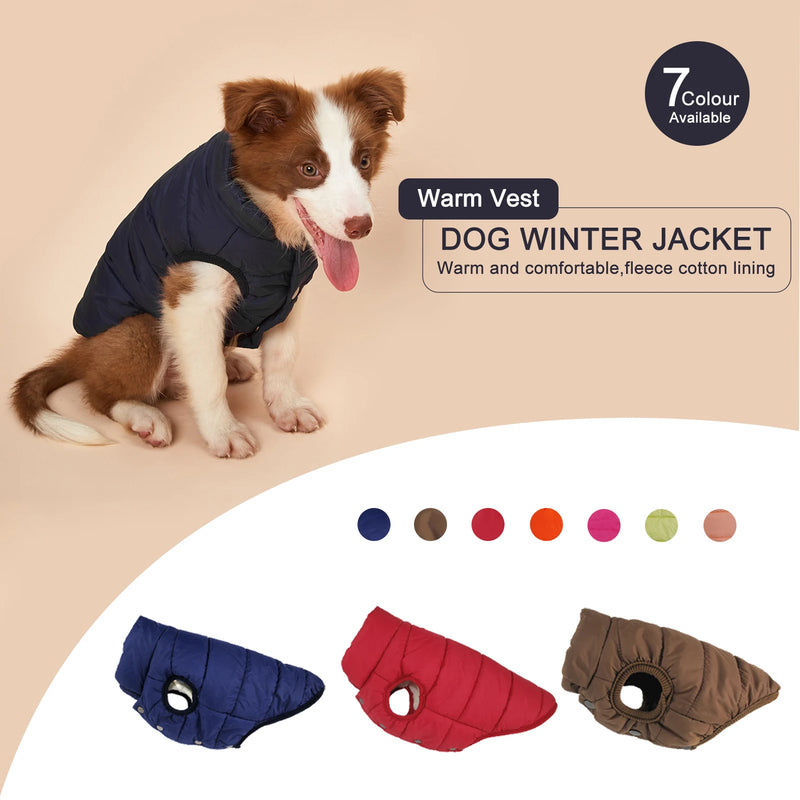 Roupas de inverno para cachorros, casaco quente à prova de frio para cães ao ar livre com forro de lã de algodão, roupas para filhotes de buldogue francês, casaco