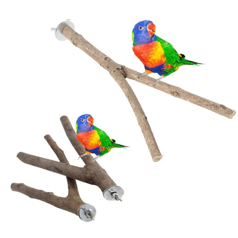 Parrot Pet Raw Wood Hanging Stand Rack Toy Parakeet Hamster Branch Perches For Bird Cage Pet Supplies Drop ship