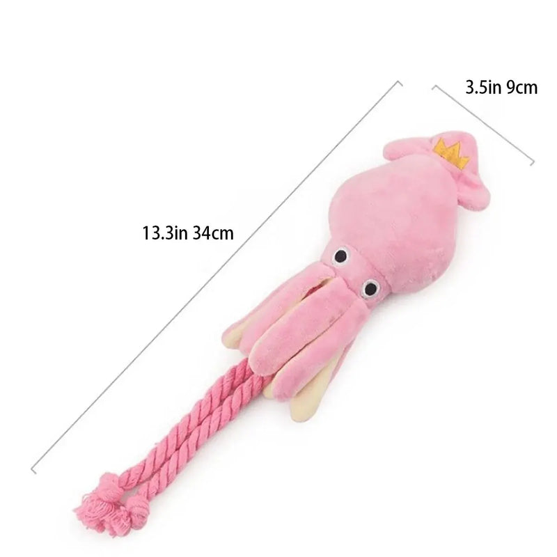 Supet Pet Octopus Plush Rope Toy é resistente a mordidas, divertido e interativo, adequado para uso interno e externo