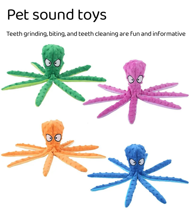 Pet Plush Toy Cat Dog Voice Octopus Shell Puzzle Toy Bite Resistant Interactive Pet Dog Teeth Cleaning Chew Toy Pet Supplies