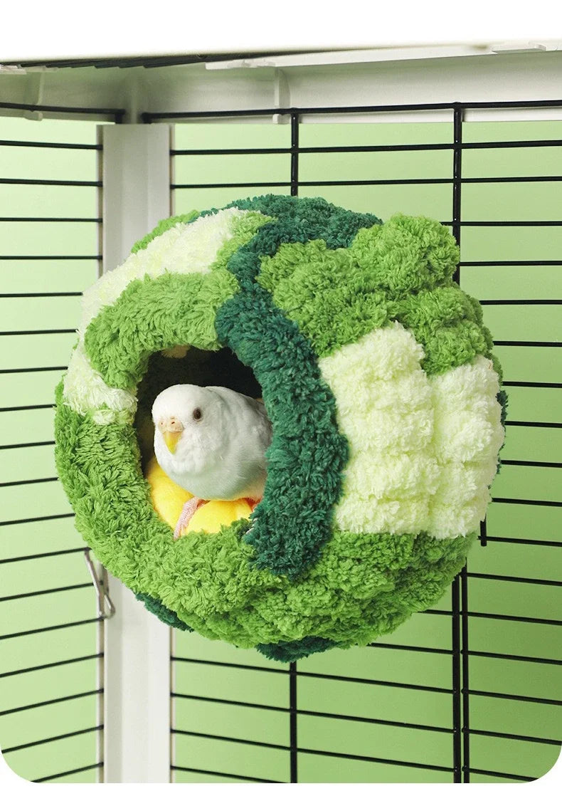 Bird Nest House Sleeping Bed Hanging Snuggle Shed Hut Thick Winter Warm Parrot Nest For Macaws Cockatiel Bird Cages Nests