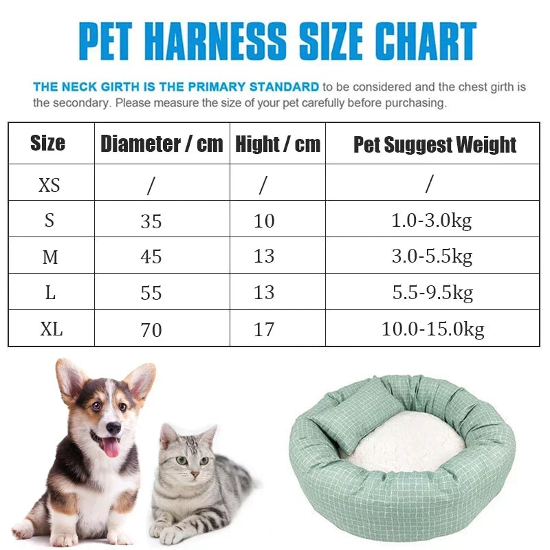 Round Pet Beds for Dogs Cats Universal for all seasons Soft Cloth Pet Mat with Pillow Pet Sleeping Cushions Sofa dog Accessoires