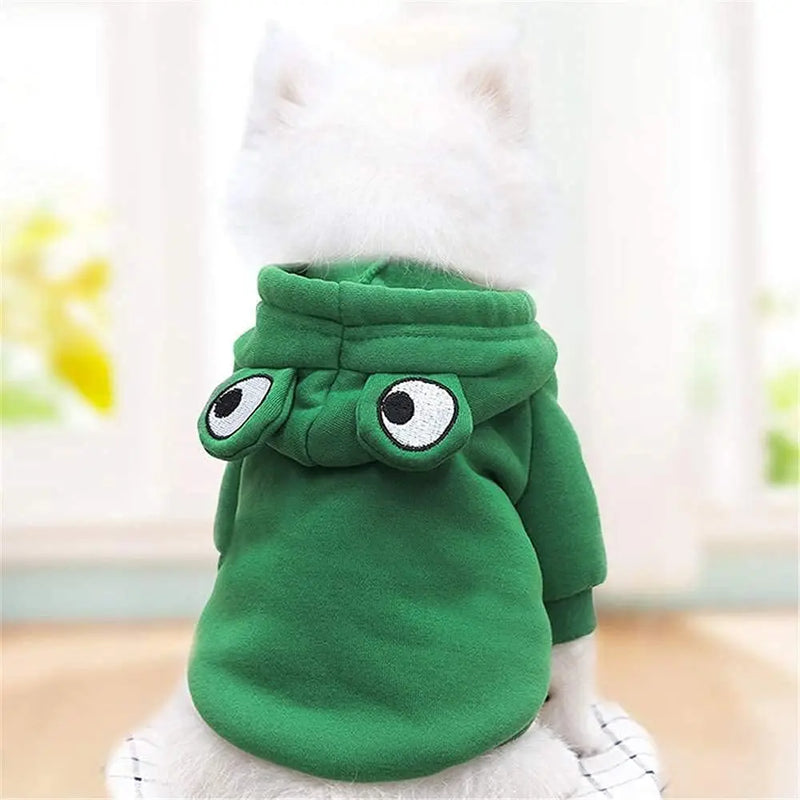 Moletom com capuz para cachorro fofo, formato de sapo, casacos para cachorro, fantasia de cosplay de Halloween para animais de estimação, roupas para animais de estimação, moletom com capuz para cachorros e gatos