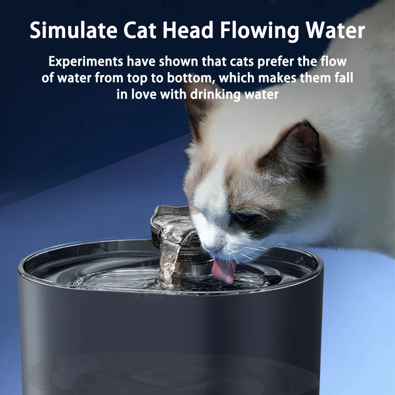 Automatic Cat Water Fountain with Recirculate Filters Ultra Silent USB Electric Water Pump Cats Dog Pet Drinking Water Dispenser