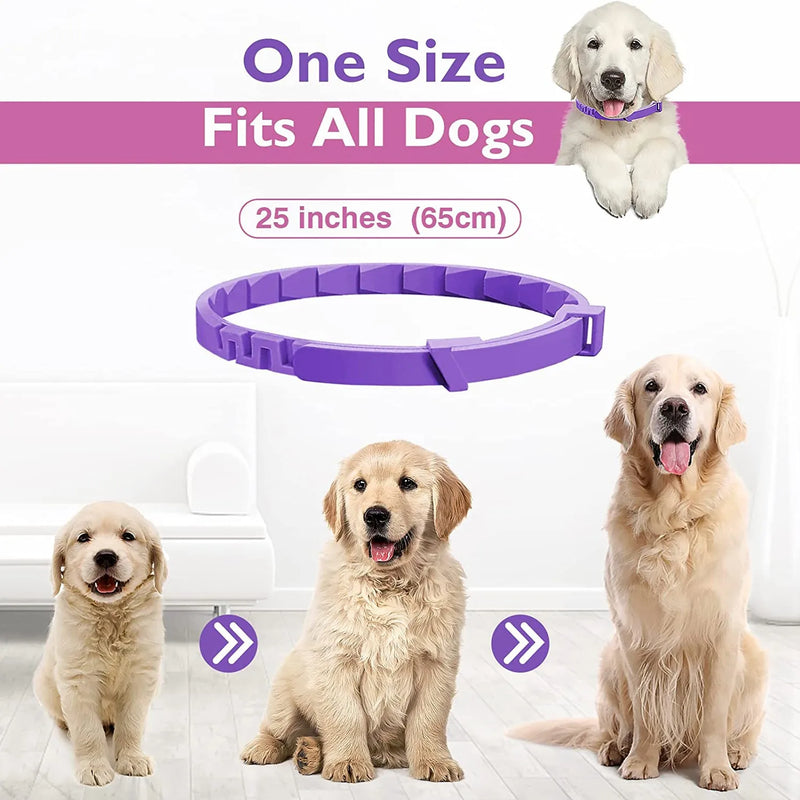 Pet Cats and Dog Flea And Tick Collar Efficient Relieve  Anxiety Calming Collars Adjustable for Small Medium Dogs and Cat 3 Pack