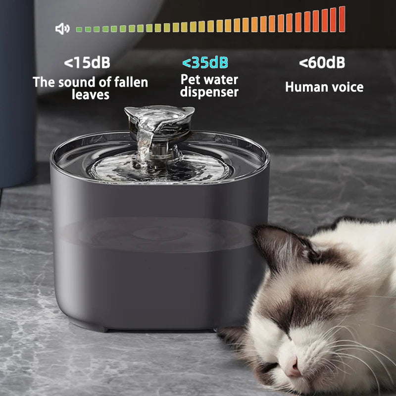 Automatic Cat Water Fountain with Recirculate Filters Ultra Silent USB Electric Water Pump Cats Dog Pet Drinking Water Dispenser