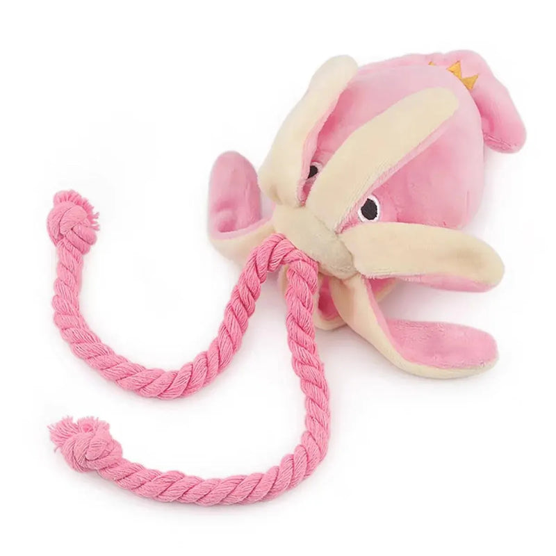 Supet Pet Octopus Plush Rope Toy é resistente a mordidas, divertido e interativo, adequado para uso interno e externo