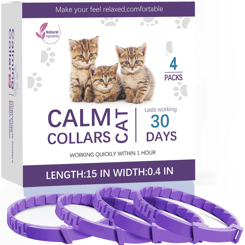 Pet Cats and Dog Flea And Tick Collar Efficient Relieve  Anxiety Calming Collars Adjustable for Small Medium Dogs and Cat 3 Pack