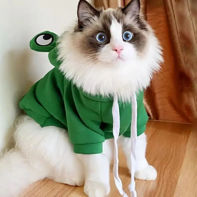 Cute Dog Hoodie Frog Shape Dog Coats Pet Halloween Cosplay Costume Pet Clothes Dogs Hooded Sweatshirt for Puppies Cat