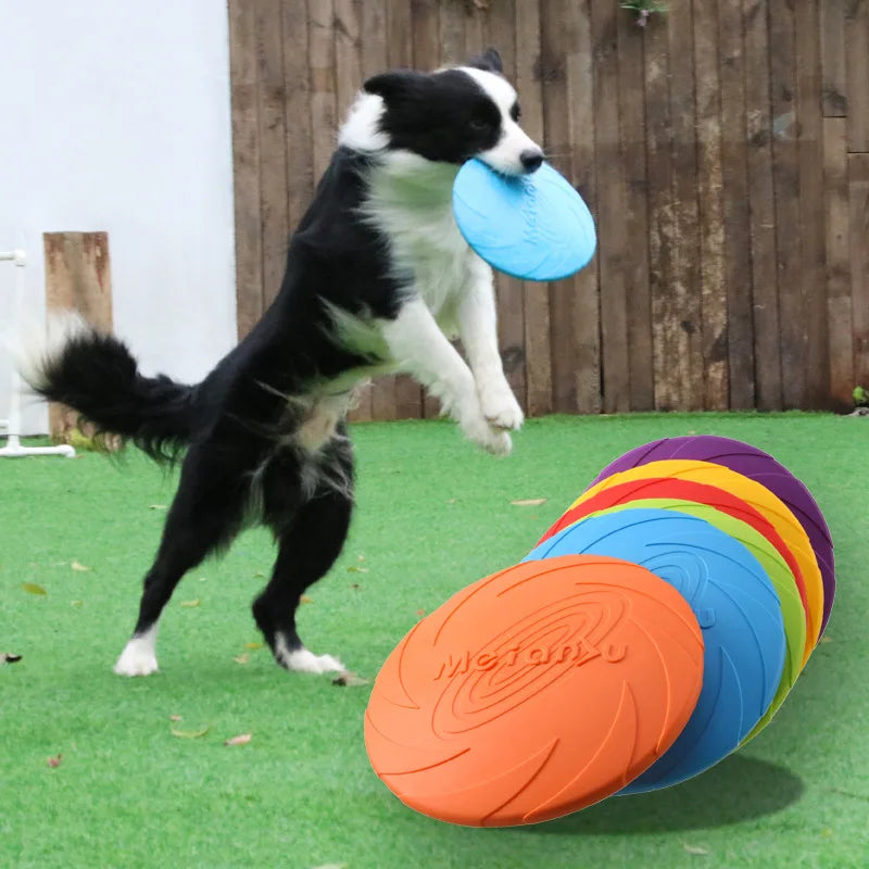 OUZEY Brinquedos de disco voador resistentes a mordidas para cães Brinquedos multifuncionais para treinamento de filhotes de estimação Jogo interativo ao ar livre Produtos para cães de estimação