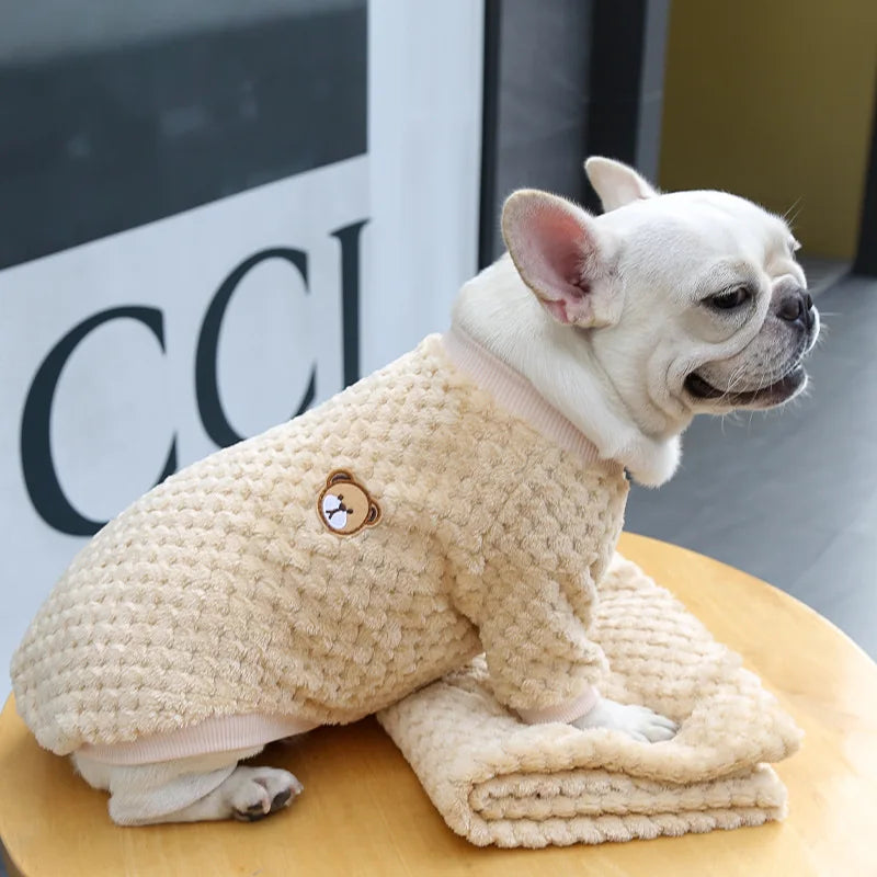 Roupas quentes de inverno para animais de estimação para cães pequenos, filhotes, gatos, pulôver, lã macia, colete chihuahua, traje de buldogue francês, jaqueta yorkie pug